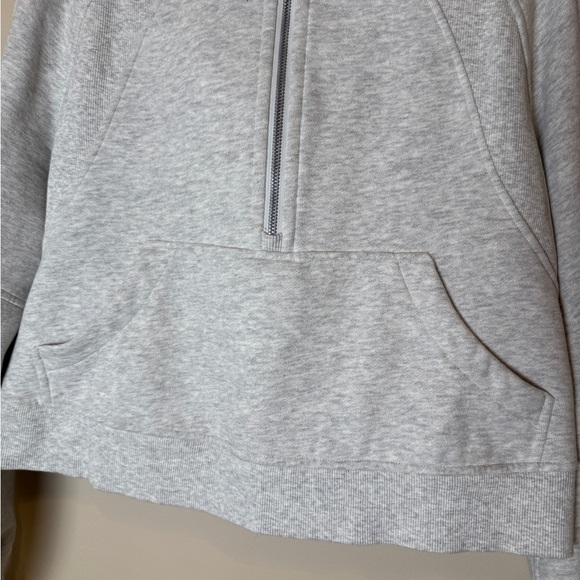 Lululemon Scuba Oversized cropped 1/2 Zip Hoodie Heathered Core Light Grey S - Picture 6 of 13